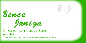 bence janiga business card